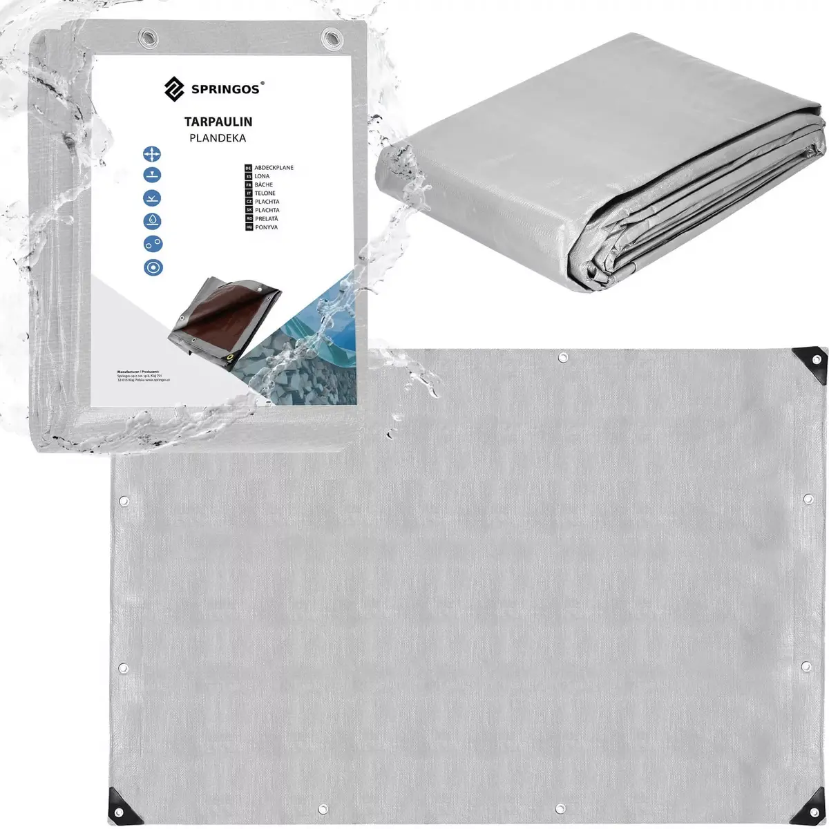 Tarpaulin Springos GA2142 4x7 m 210 g/m² Photo 4