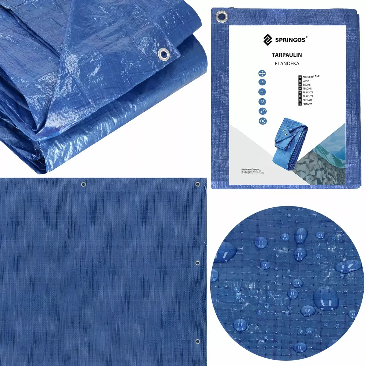 Tarpaulin Springos GA2177 10x8 m 60 g/m² Photo 9