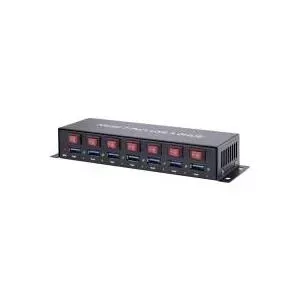 USB-хаб Renkforce 1089874 — 7 портов USB 3.0, металлический корпус, монтаж на стену