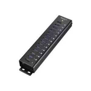 USB hub Renkforce 13+1 Ports Model 1299048, aluminium housing, wall-mountable