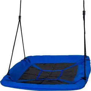 Pakaramais šūpuļkrēsls Greenmill SWING STORK'S NEST 100 cm zils — apaļs ligzdas tipa sēdeklis ar pacelšanas virvēm