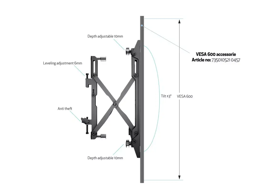 Sienas stiprinājums Multibrackets M Wallmount Pro MBW1U Photo 9