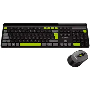Canyon HSET-W5 Keyboard Mouse included Home/Office RF Wireless QWERTY US English Black