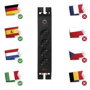 Сетевой фильтр EMOS P54222 с защитой от перенапряжения, 4 розетки, кабель 2 м