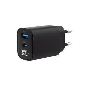 Зарядное устройство Gembird TA-UC-PDQC30LCD-BK-01 Быстрая зарядка Черное