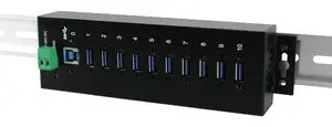 Exsys EX-1110HMVS USB 3.2 Gen 1 концентратор Type-B в Type-A 5000 Мбит/с черный с 10 портами и питанием 7 - 24 В
