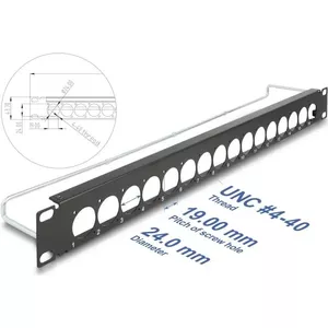 Patch Panel DeLOCK 19" D-Type 16 Port 1U Black Model 67058