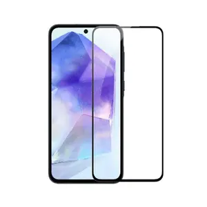 Защитное закалённое стекло Riff 9D Curved Full Glue для Samsung Galaxy A55 5G A556 — чёрное
