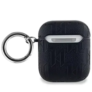 Aizsargvāciņš AirPods Karl Lagerfeld KLA2PGKIPK Black Monogram priekš uzlādes futlāļa