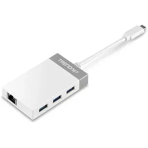 Trendnet TUC-ETGH3 dokstacija USB 3.2 Gen 1 (3.1 Gen 1) Type-C Pelēks, Balts