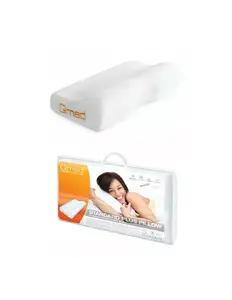Orthopaedic pillow MDH Qmed Standard Plus contoured design for neck support, foam density 55 kg/m³, 500×330 mm, depth 12 cm, ecru