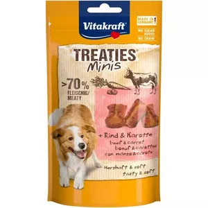 Лакомства для дрессировки собак Vitakraft Treaties Minis Говядина с морковью 48 г — беззерновые, без сахара и консервантов