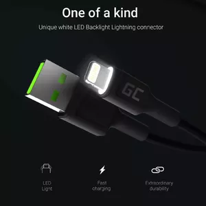 Green Cell KABGC05 кабель с разъемами Lightning 1,2 m Черный