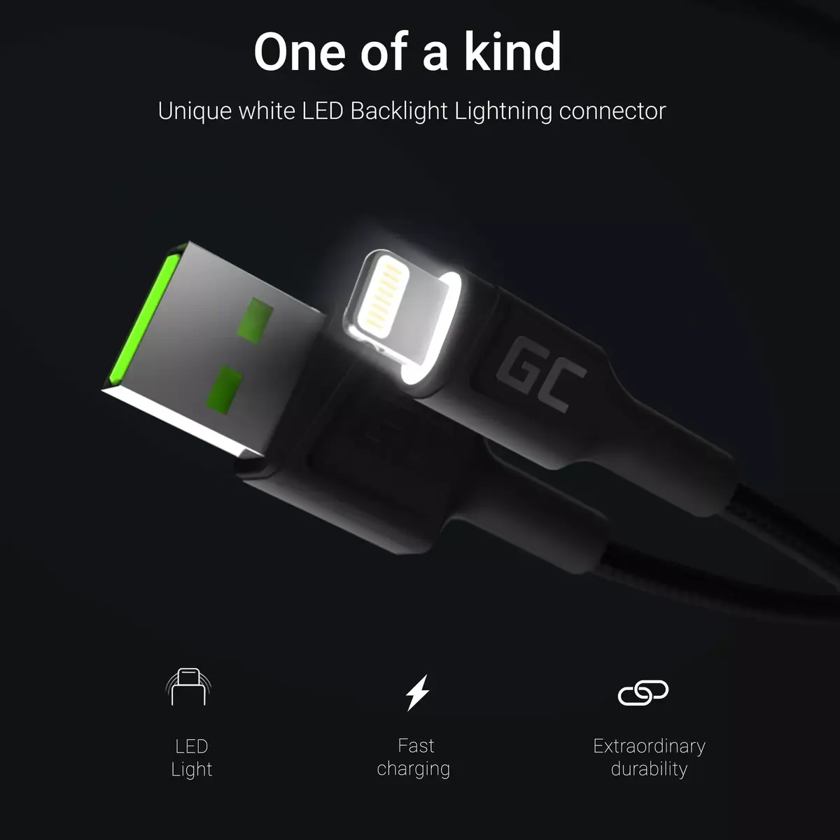 Кабель Lightning Green Cell KABGC05 Photo 2