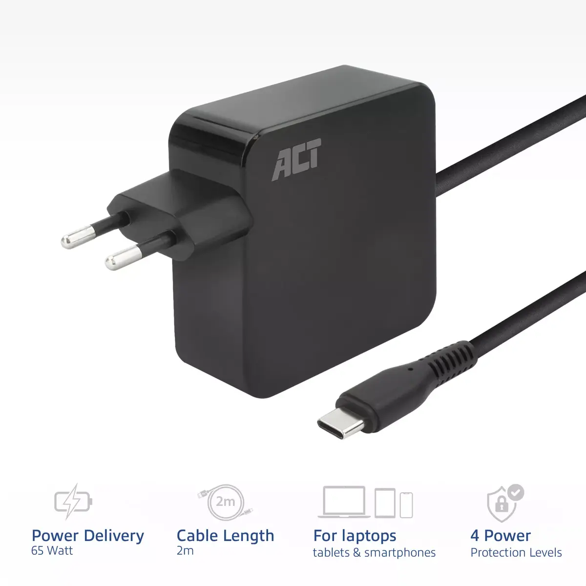 ACT USB-C Laptop Wall Charger 65W Photo 2