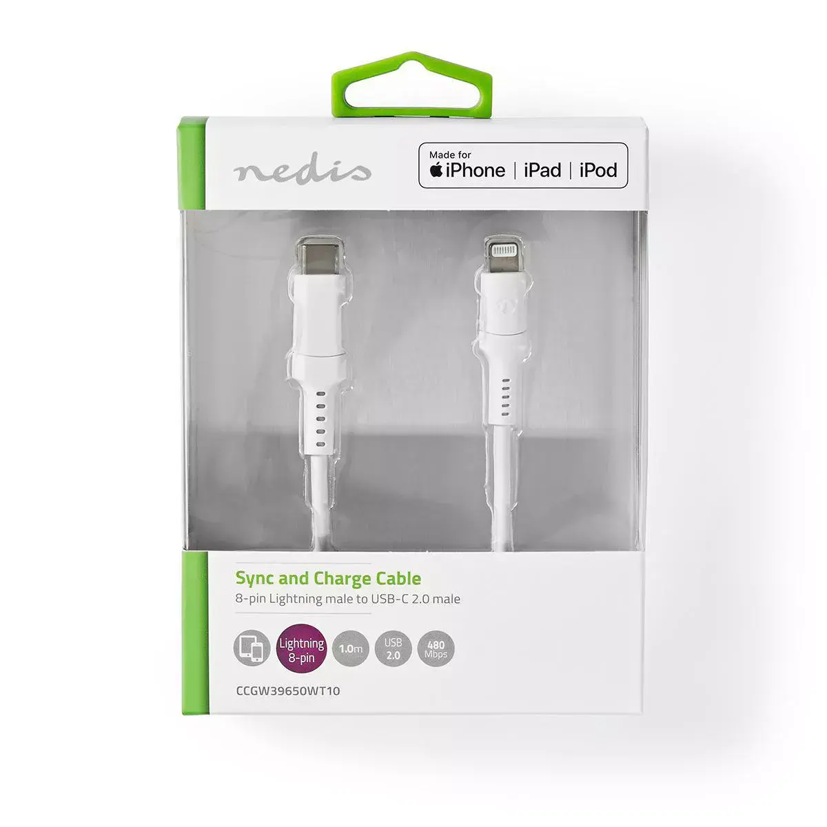 Lightning Cable Nedis CCGW39650WT10 Photo 3