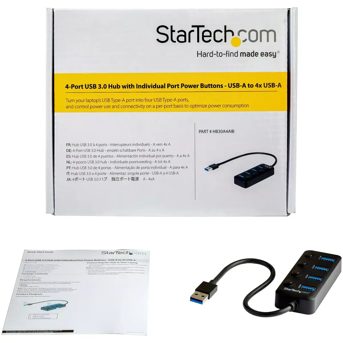 USB Hub StarTech.com HB30A4AIB Photo 4