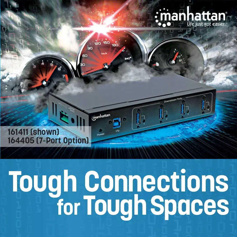 USB Хаб Manhattan USB-A 7-Port Industrial Photo 2