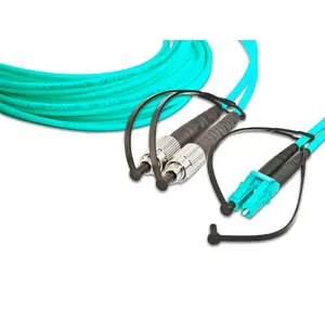 Fibre optic cable Lightwin LDP-50 FC-LC 2x FC 2x LC OM3 1 m Turquoise