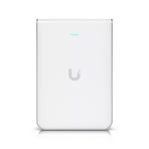 Access Point UBIQUITI U7 Pro Wall — Wall-mounted Wi‑Fi 6 AP, 2.4/5/6 GHz, 6 spatial streams, 2500 Mbps LAN, PoE (44–57 V), indoor, white