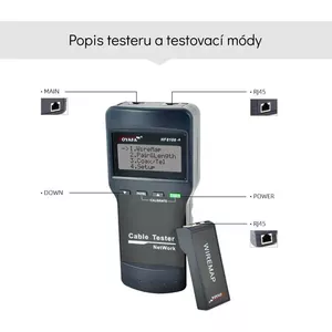 UTP kabeļu testeris W-STAR WSNF8108A daudzfunkcionāls ar apgaismotu ekrānu