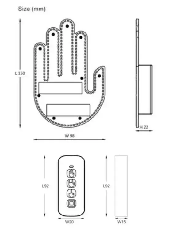 Wooco Gesture LED Palm WC-LEDPALM-RC Photo 4