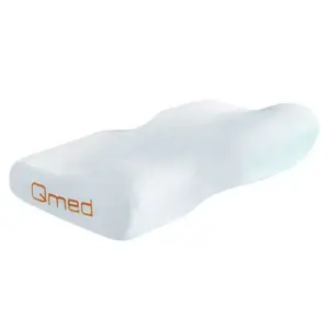Ergonomic profiled pillow MDH QMED PREMIUM model 5901549384987 — size 600×350 mm, height 10–12 cm, density 80 kg/m³, ecru