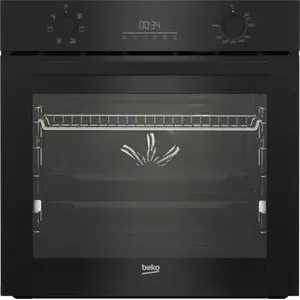 Встраиваемый электрический духовой шкаф BEKO BBIE123001BD — 72 л, 2400 Вт, LED-дисплей, выдвижные ручки, паровая очистка, чёрный