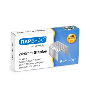 Staples pack Rapesco S24607Z3 1000 staples 6 mm leg length
