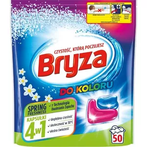 Veļas kapsulas Bryza Spring Freshness 4in1, 50 gab. — Bryza daudzfunkcionālās kapsulas veļai