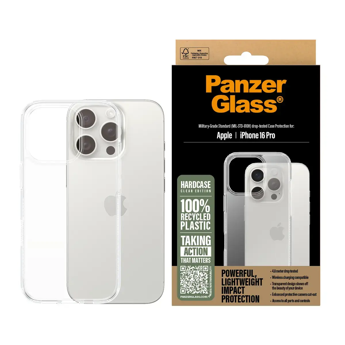 Vāks PanzerGlass HardCase Transparent iPhone 16 Pro Photo 2