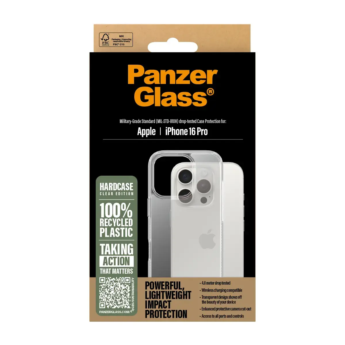 Vāks PanzerGlass HardCase Transparent iPhone 16 Pro Photo 3