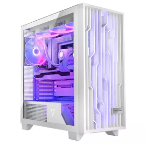 PC case MODECOM Volcano Perun Apex ARGB white — Midi Tower, tempered glass, ARGB, USB-C, supports micro ATX, GPU up to 39 cm