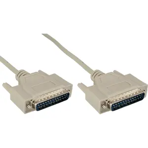 InLine serial cable molded DB25 male/male direct grey 2m