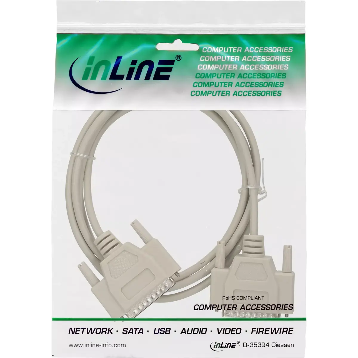 InLine serial cable DB25 male/male 2m Photo 2