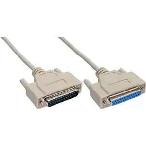 InLine serial cable molded DB25 male female direct grey 1.8m