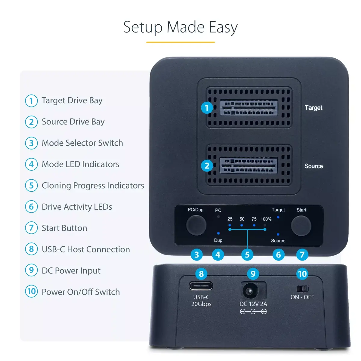 StarTech M.2 NVMe дубликатор M2-HDD-DUPLICATOR-N1 Photo 14