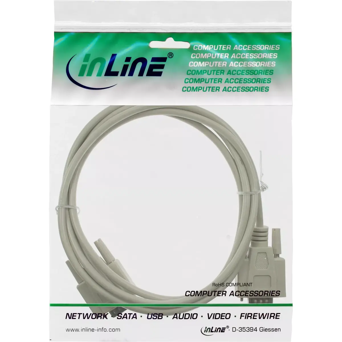 InLine serial cable DB9 male/male direct 2m Photo 2