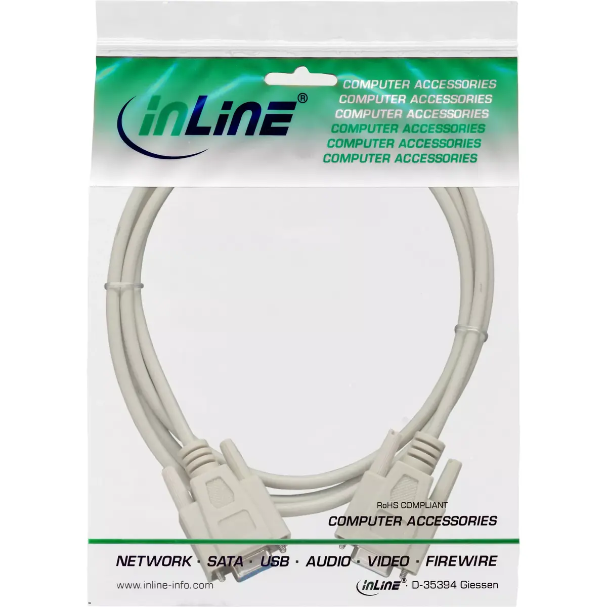 InLine serial cable DB9 female / female direct 3m Photo 2