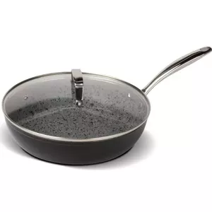 Deep pan LAMART LT1262 28 cm with glass lid, granite non-stick coating, aluminium body