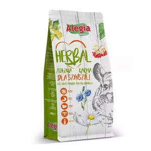 Dry food Alegia Herbal for chinchillas 600 g — complete adult chinchilla feed, grain-free, gluten-free, fruit flavor