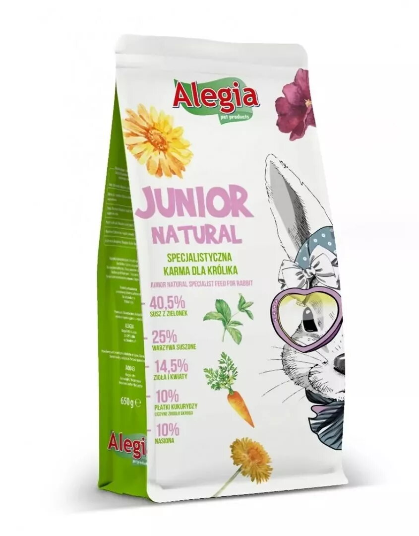 Pelletu barība trusiem Alegia Junior Natural