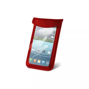Vāciņš GreenGo XXL TOUCH PRO KEYS no eko ādas caurspīdīgs sarkans priekš 4.3" ierīcēm