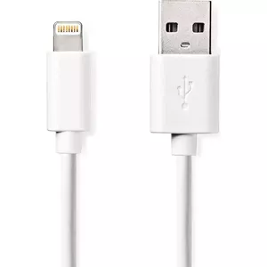 Lightning Cable Nedis CCGL39300WT10 1m 12W 2.4A White