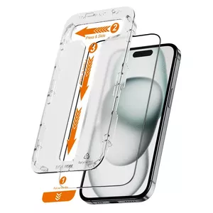 Закалённое защитное стекло для iPhone 15 Plus, Crong, 2 шт.