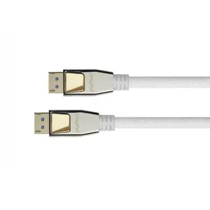 HDMI kabelis Alcasa DP20-PY010W 1m HDMI Type A Male 2.0 54 Gbit/s Balts