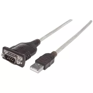 Manhattan 151849 seriālais kabelis Melns 1,8 m USB Serial/COM/RS232/DB9