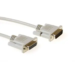 ACT Serial 1:1 Connection Cable 5 m 15-pin D-sub Male to 15-pin D-sub Female Ivory