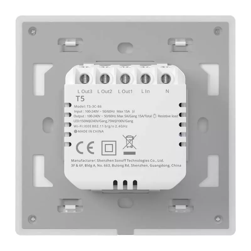 Sonoff T5 3C 3‑channel Wi‑Fi touch wall switch Photo 6