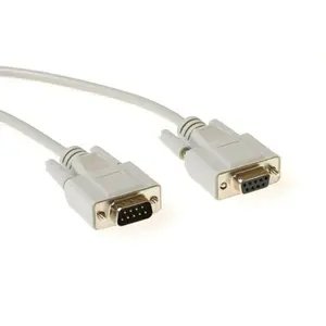 ACT AK7312 Seriālais printera kabelis 9 pin D-sub male - 9 pin D-sub female Ivory